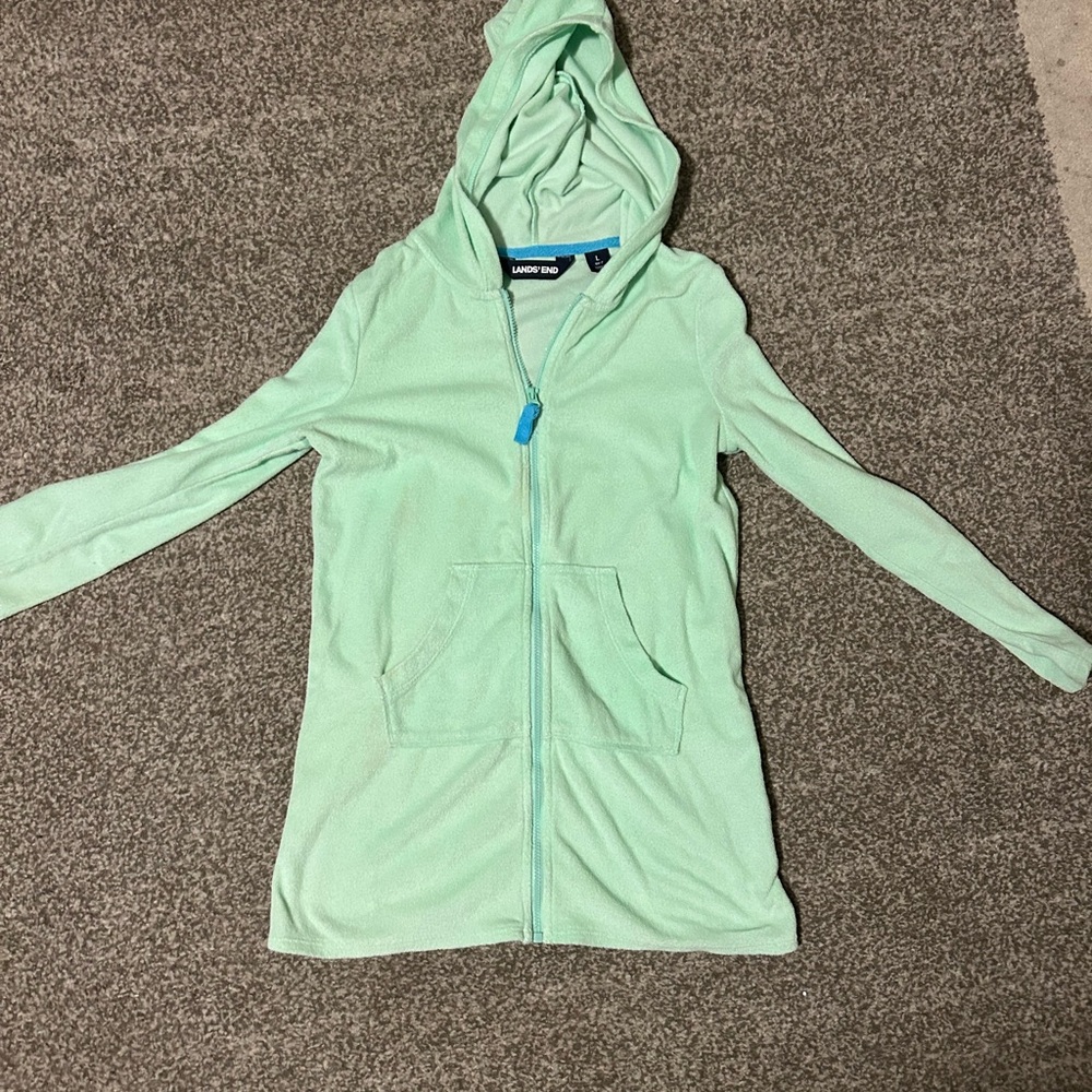 Lands' End Light Green Hooded Jacket